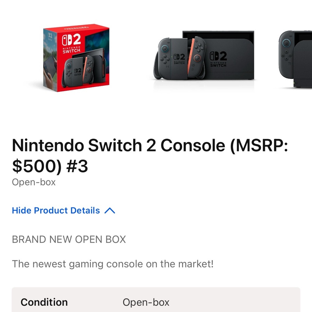 Nintendo Switch 2 Console - Gray and Black
